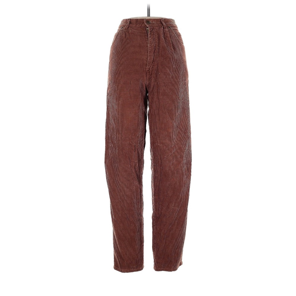 Manisha 80s 90s Vintage Brown Corduroy High Waist Straight Leg Pants 11 28x31